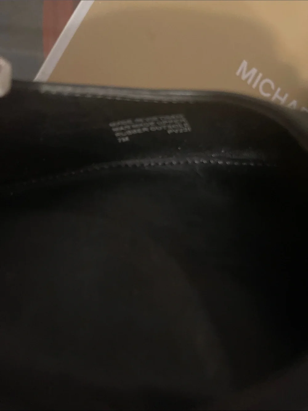 Michael Kors Black Leather Logo Ballet Flats with Gold MK Emblem